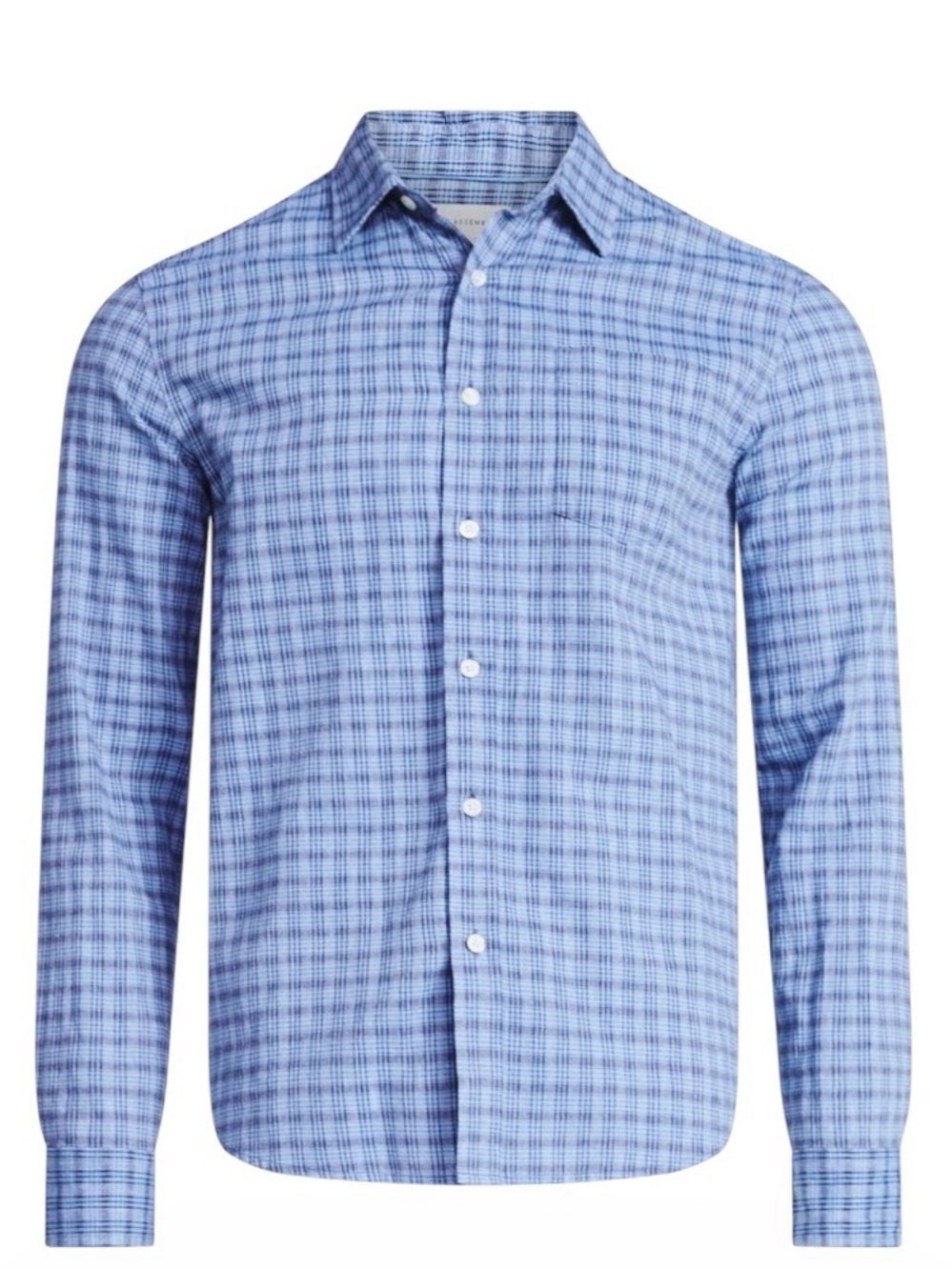 Linen-Blend Button Front Shirt with Long Sleeves for Men from Free Assembly